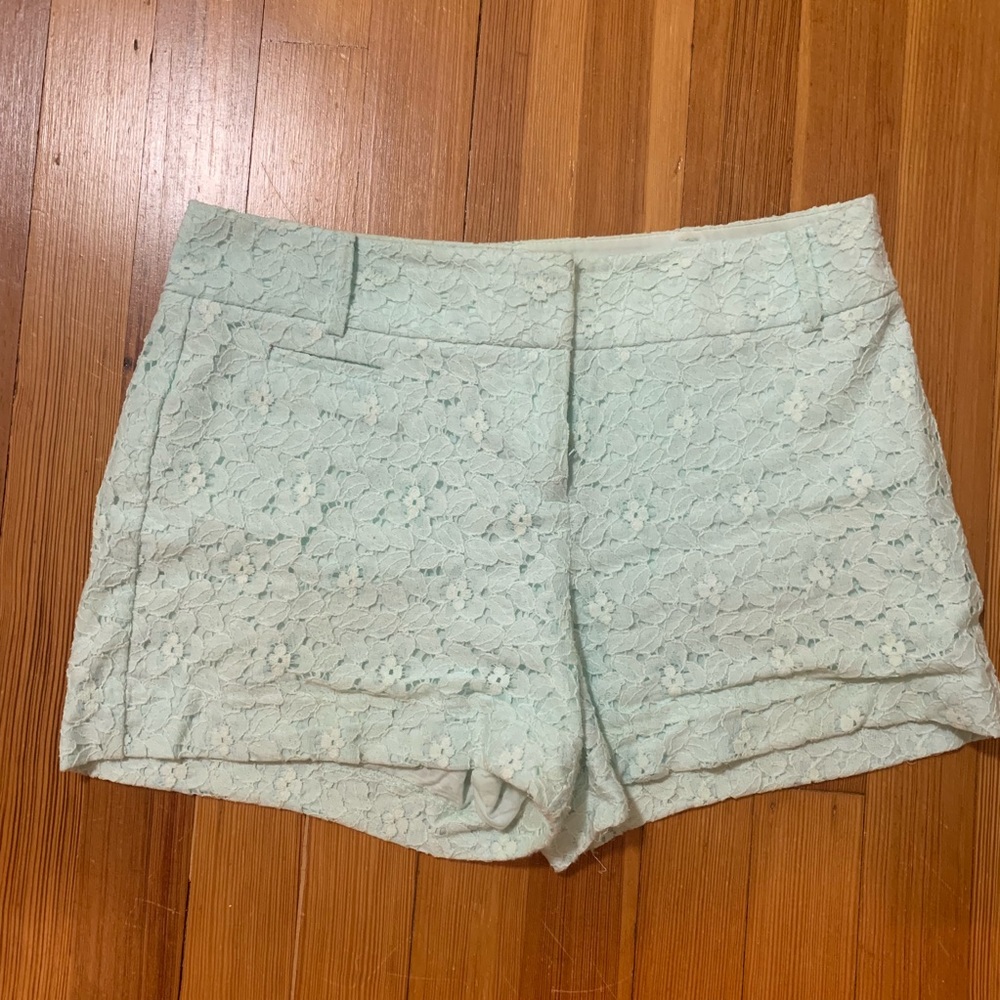 Icy blue lace shorts